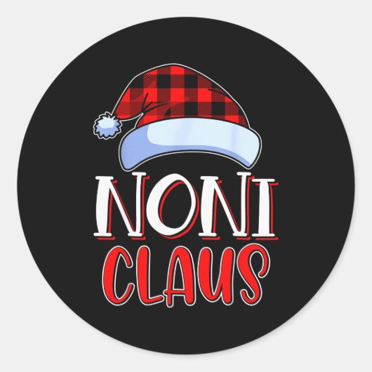 Noni Claus Santa Family Matching Christmas Pajamas Ronde Sticker (Voorkant)