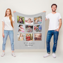 NONNA 8 x Foto Collage Grandchildren Family Tree - Fleece Deken