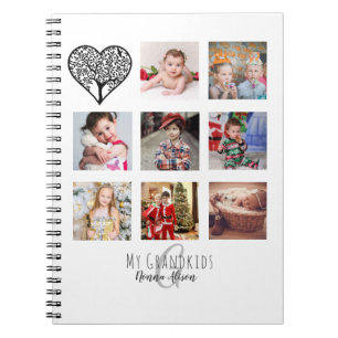 NONNA 8 x Foto Collage Grandchildren Family Tree - Notitieboek