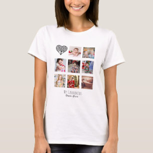 NONNA 8 x Foto Collage Grandchildren Family Tree - T-shirt