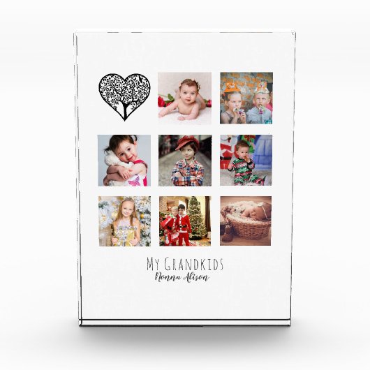 NONNA 8 x foto-collage kleinkinderen stamboom Fotoblokken (Voorkant)