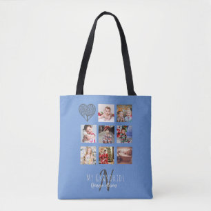 NONNA 8 x foto-collage kleinkinderen stamboom Tote Bag