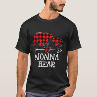 Nonna Beer Kerst Pyjama Rode Geruite Buffalo Fami T-shirt