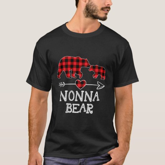 Nonna Beer Kerstmis Pajama Red Pset Buffalo Fami T-shirt (Voorkant)