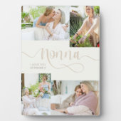 Nonna Calligrafie 4 Foto Cream Tabletop Plaque Fotoplaat (voorkant)