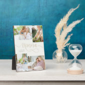 Nonna Calligrafie 4 Foto Cream Tabletop Plaque Fotoplaat (Zijkant)