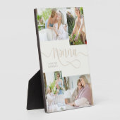 Nonna Calligrafie 4 Foto Cream Tabletop Plaque Fotoplaat (Zijkant)