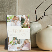 Nonna Calligrafie 4 Foto Cream Tabletop Plaque