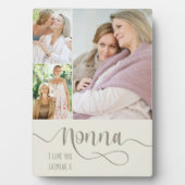 Nonna Calligrafie Ik hou van jullie 3 Foto Cream B Fotoplaat (voorkant)