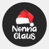 Nonna Claus Christmas Family Matching Santa Hat Pa Ronde Sticker (Voorkant)