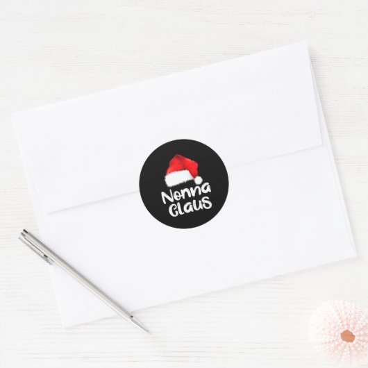 Nonna Claus Christmas Family Matching Santa Hat Pa Ronde Sticker (Envelop)