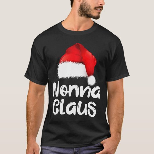 Nonna Claus Christmas Family Matching Santa Hat Pa T-shirt (Voorkant)