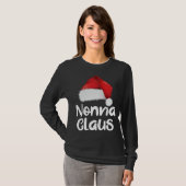 Nonna Claus Kerstmis Familie Matching Santa Hat Pa T-shirt (Voorkant volledig)