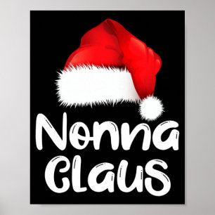 Nonna Claus Kerstmis Familie Matching Santa Hoed P Poster