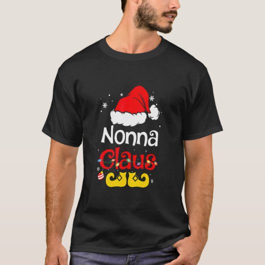 Nonna Claus Kerstmis Pajama Familie komt overeen m T-shirt (Voorkant)