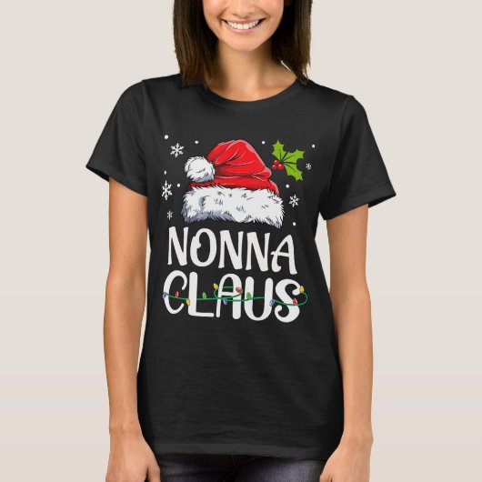 Nonna Claus Santa Funny Kerstmis Pajama Matching T-shirt (Voorkant)