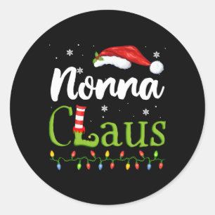 Nonna Claus Santa Oma Pyjama Ronde Sticker