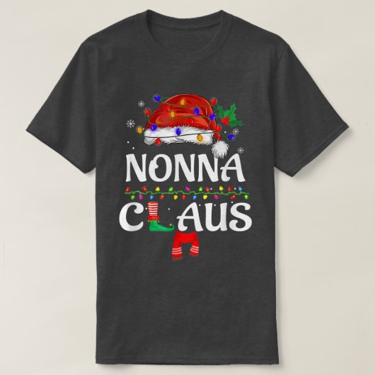 Nonna Clause Matching Family Santa Hat Pajamas Xma T-shirt (Design voorkant)