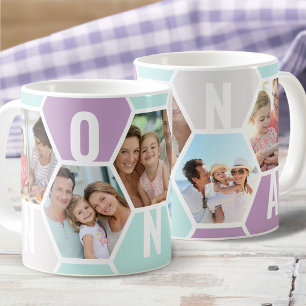Nonna Editable 5 Foto 5 Letter Honeycomb Koffiemok