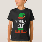 Nonna Elf Kerst Bijpassende Familie Grappige Pyjam T-shirt (Voorkant)