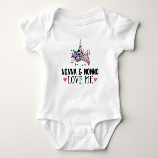 Nonna en Nonno Love Me Unicorn Romper (Voorkant)