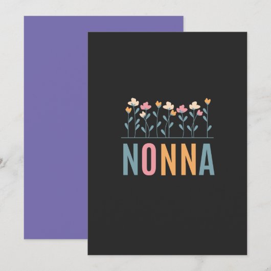 Nonna Floral Feestdagenkaart (Voorkant / Achterkant)
