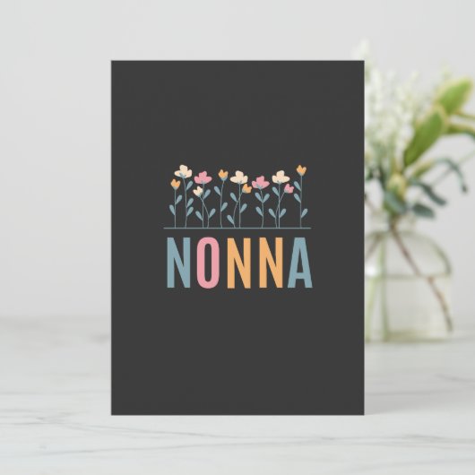 Nonna Floral Feestdagenkaart (Staand voorkant)