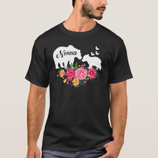 Nonna Floral Flower Cute Beer oma T-shirt (Voorkant)