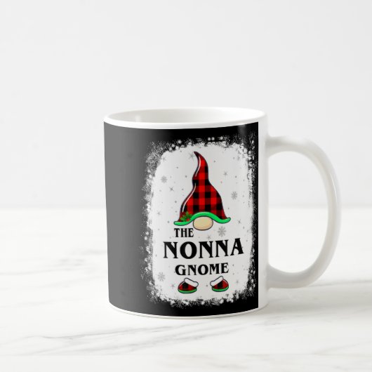 Nonna Gnome Buffalo Plaid Matching Family Xmas Paj Koffiemok (Rechts)