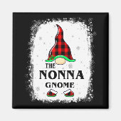Nonna Gnome Buffalo Plaid Matching Family Xmas Paj Magneet (Voorkant)