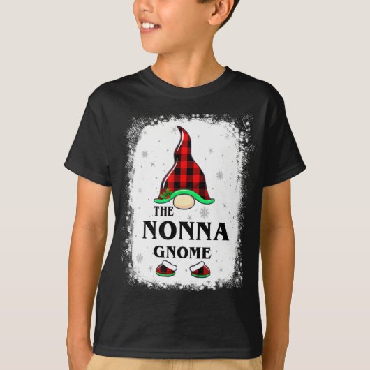Nonna Gnome Buffalo Plaid Matching Family Xmas Paj T-shirt (Voorkant)