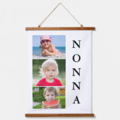 Nonna Grandma 3 Photo Collage Hangend Wandkleed (Voorkant)