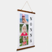 Nonna Grandma 3 Photo Collage Hangend Wandkleed (Gebogen)
