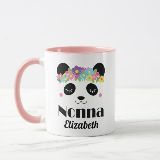 Nonna Grandma Panda Gepersonaliseerd Mok (Links)