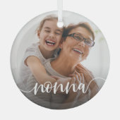 Nonna Grandma Script Overlay Glas Ornament (Voorkant)