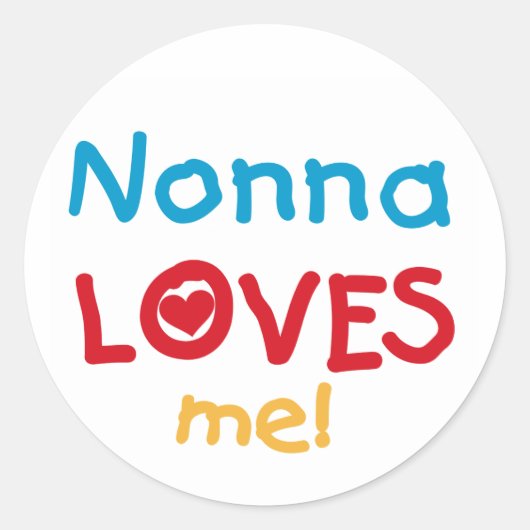 Nonna houdt van me T-shirts en cadeautjes Ronde Sticker (Voorkant)