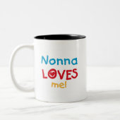 Nonna houdt van me T-shirts en cadeautjes Tweekleurige Koffiemok (Links)