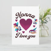Nonna Ik hou van je, oma Ik hou van je Kaart (Staand voorkant)