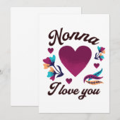 Nonna Ik hou van je, oma Ik hou van je Kaart (Voorkant / Achterkant)