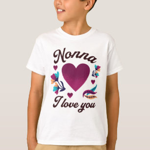 Nonna Ik hou van je, oma Ik hou van je T-shirt