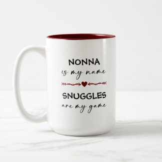 Nonna is mijn naam Snuggles zijn mijn Game Photo G Tweekleurige Koffiemok