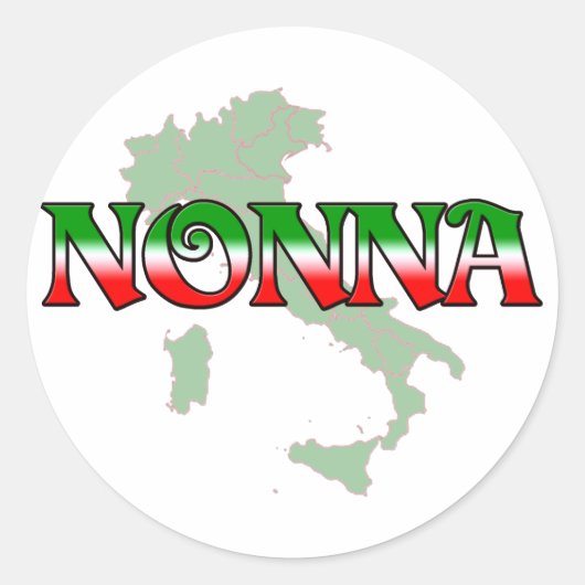 Nonna (Italiaanse grootmoeder) Ronde Sticker (Voorkant)