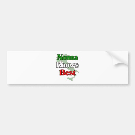 Nonna (Italiaanse oma) weet het het beste Bumpersticker (Voorkant)