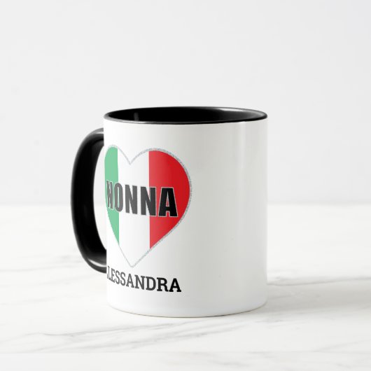 NONNA Italiaanse vlag Aangepast Mok (Voorkant links)