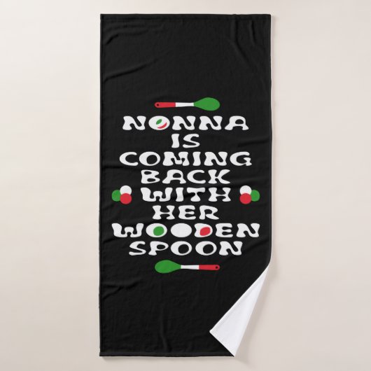 Nonna komt terug met haar houten lepel badhanddoek (Badhanddoek)
