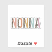 Nonna Leopard Print, Nonna Nana Gift, grootmoeder Sticker (Vel)