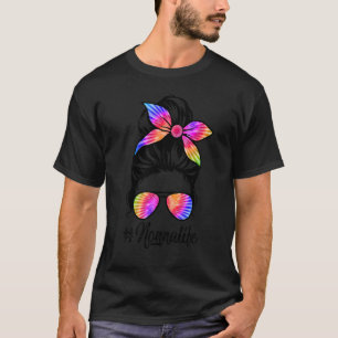 Nonna Leven Messy Haar Bun Tie Dye Vrouwen Moeder T-shirt