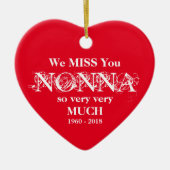 Nonna Loving Memory Custom Family Names Kerstmis Keramisch Ornament (Voorkant)