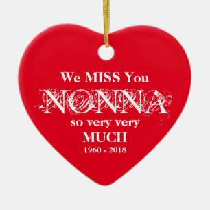 Nonna Loving Memory Custom Family Names Kerstmis Keramisch Ornament