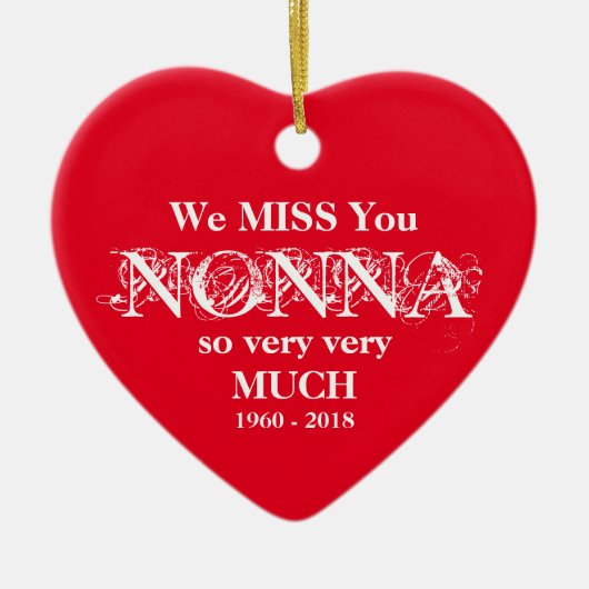 Nonna Loving Memory Custom Family Names Kerstmis Keramisch Ornament (Voorkant)